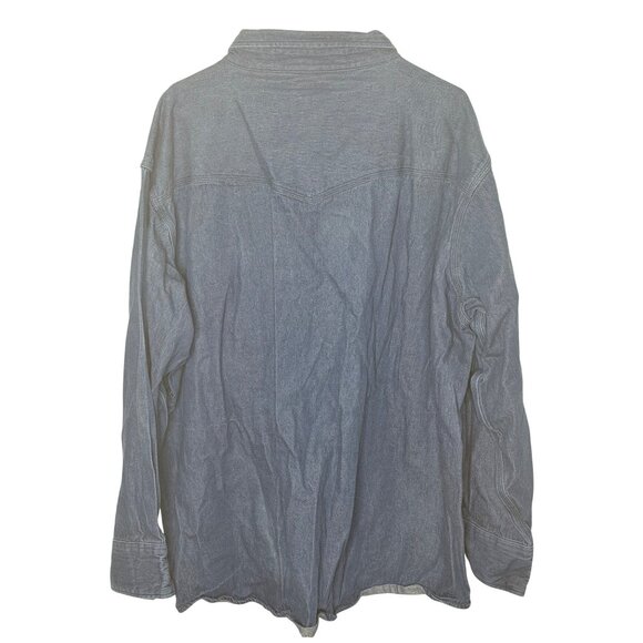 Carhartt Button Down Denim Pearl Snap Shirt Mens 4XL Blue Relaxed Fit Heavy - Picture 4 of 11